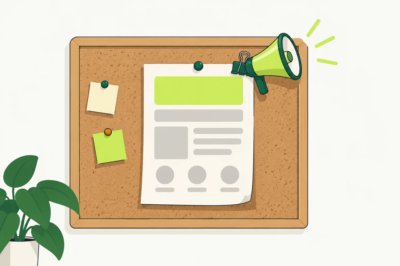 A flyer already on the board, made louder with a megaphone: a boost pays for more reach on a post you already made.