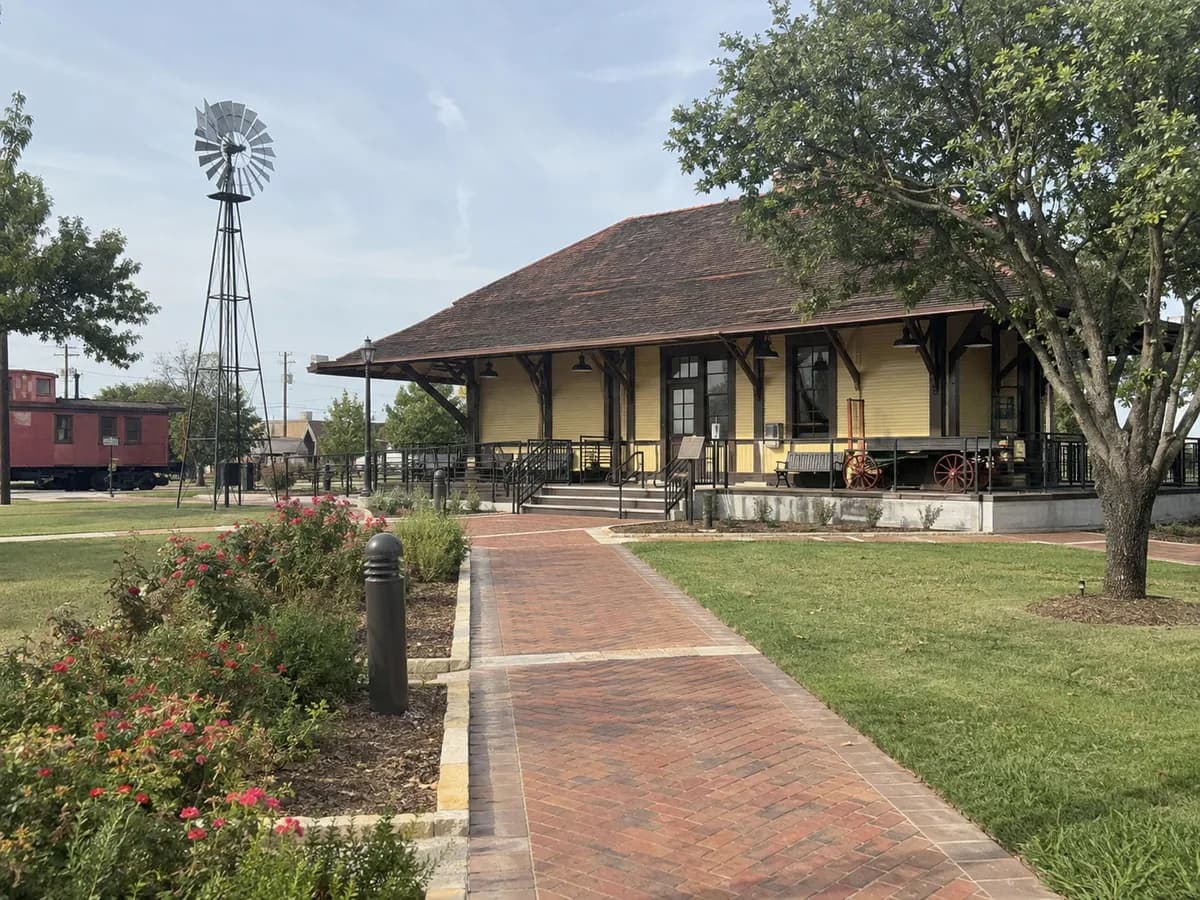 Historic depot scene inspired by Frisco Heritage Center