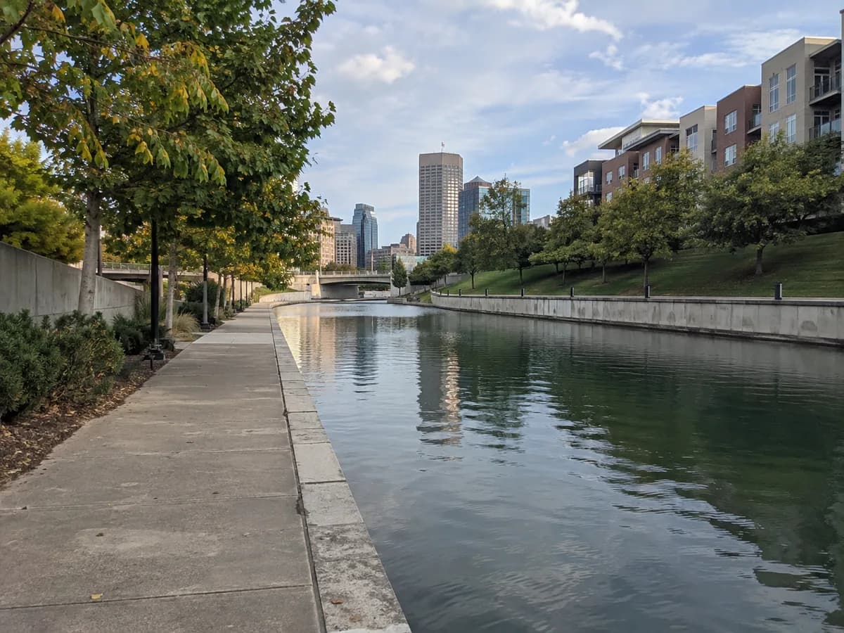 Canal towpath scene inspired by Indianapolis