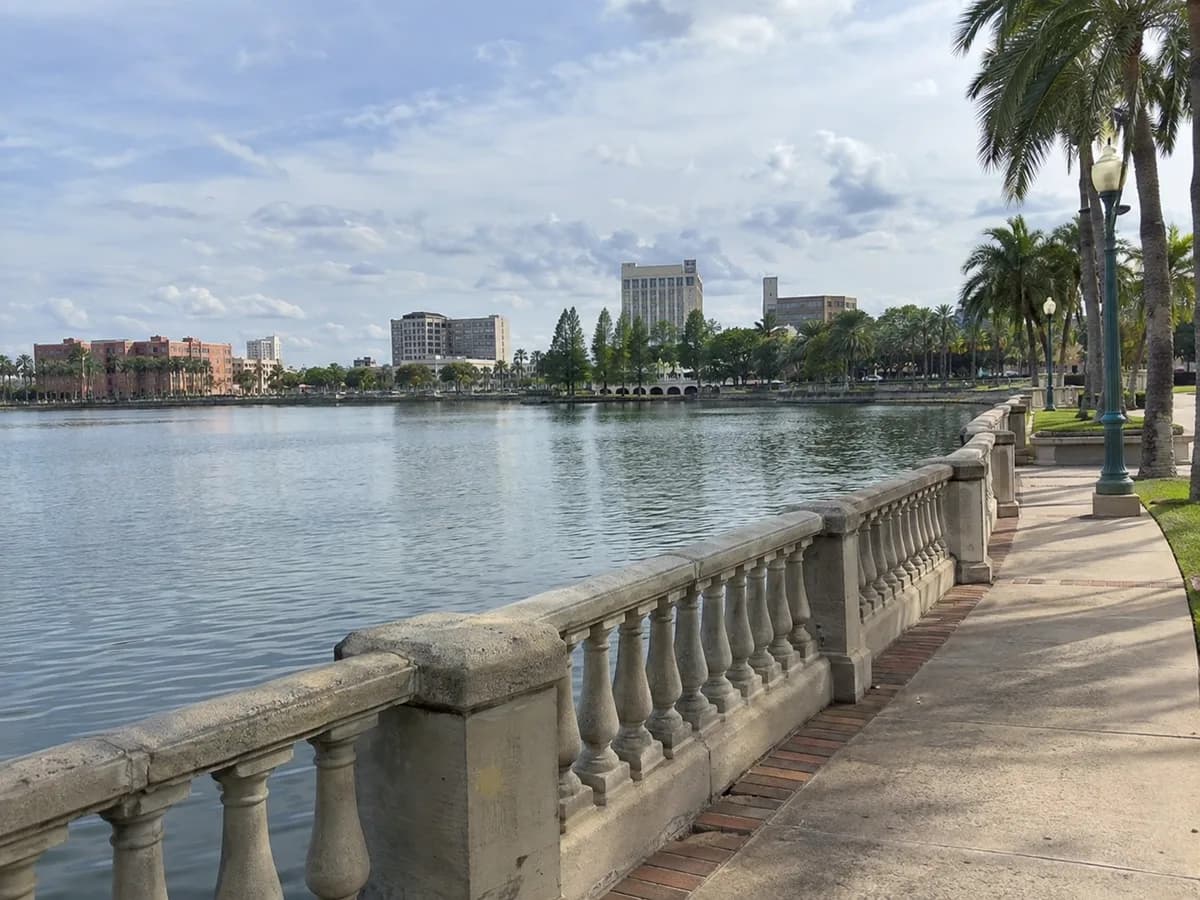 Lakeside promenade inspired by Lake Mirror in Lakeland